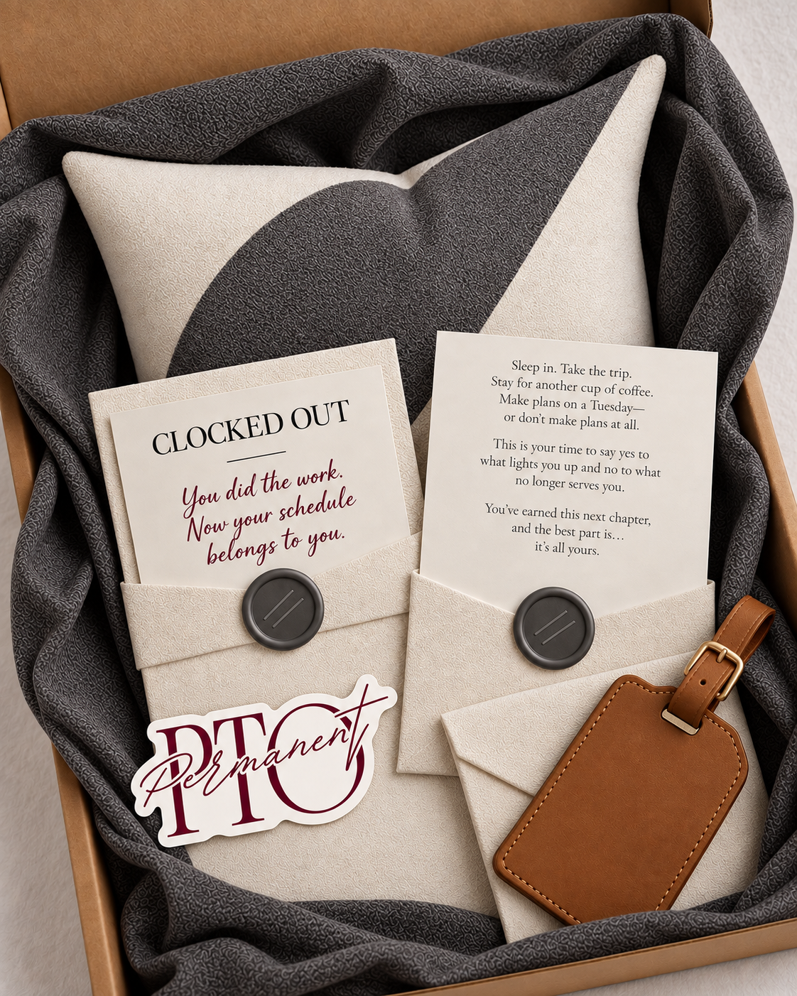 CLOCKED OUT | Retirement Gift Pillow PACK
