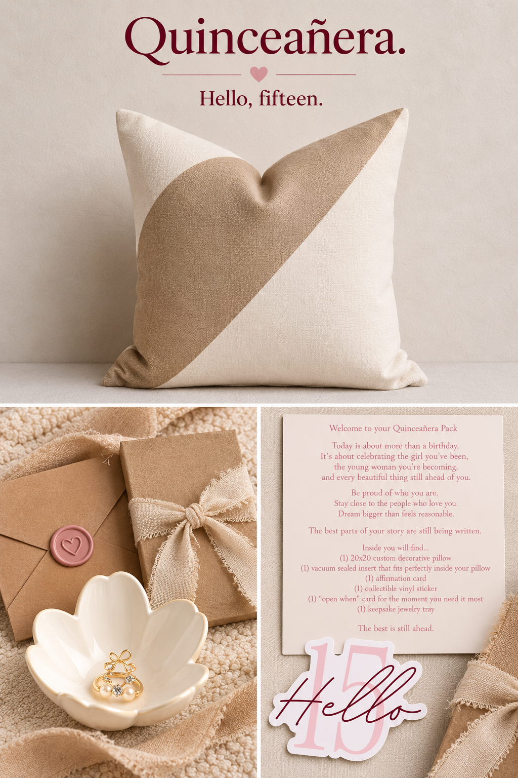 Quinceañera Pillow Pack | 15th Birthday Gift