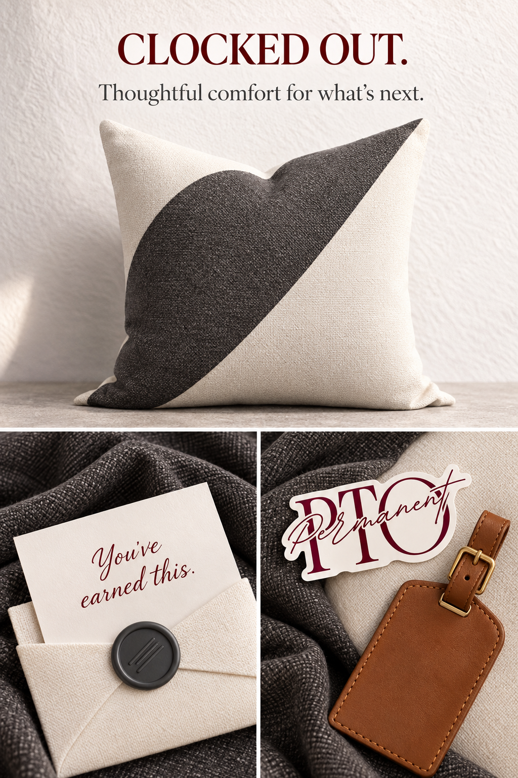 CLOCKED OUT | Retirement Gift Pillow PACK